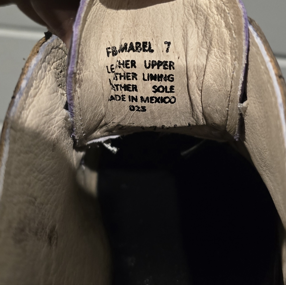 New Freebird Mabel  Brown/Purple Croc-Embossed Shoe 7 - Picture 6 of 7